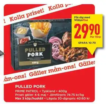 Willys PULLED PORK erbjuda