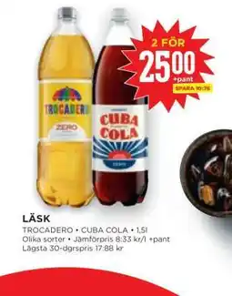 Willys LÄSK TROCADERO • CUBA COLA erbjuda