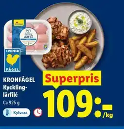 Lidl Kronfågel Kycklinglårfilé erbjuda