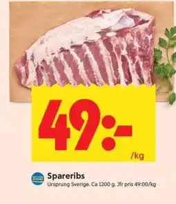 ICA Supermarket Spareribs erbjuda