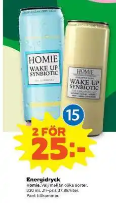 Stora Coop Energidryck Homie erbjuda