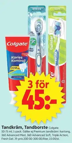 ICA Supermarket Colgate Tandkräm, Tandborste erbjuda