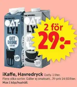 ICA Supermarket Oatly IKaffe, Havredryck erbjuda