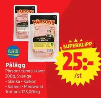 Nya Pulsen Pärsons Pålägg erbjuda