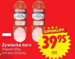 Nya Pulsen Olewnik Zywiecka korv erbjuda