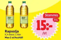 Nya Pulsen ICA Basic Rapsolja erbjuda