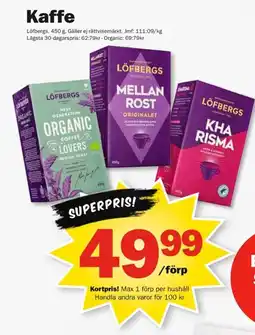 Pekås Löfbergs Kaffe erbjuda