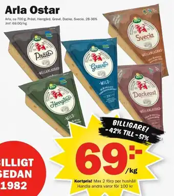 Pekås Arla Ostar erbjuda