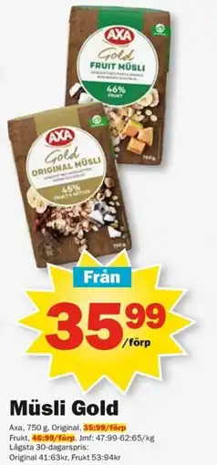 Pekås Axa Müsli Gold erbjuda