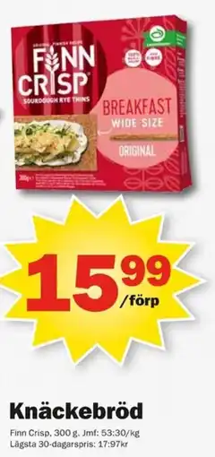 Pekås Finn Crisp Knäckebröd erbjuda