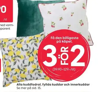 Rusta Alla kuddfodral, fyllda kuddar och innerkuddar erbjuda