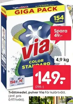 Rusta Via Tvättmedel, pulver erbjuda