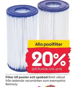 Rusta Filter till pooler och spabad erbjuda