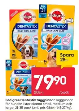Rusta Pedigree Dentastix tuggpinnar erbjuda