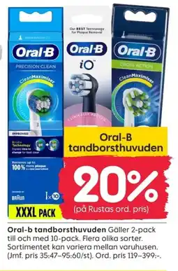Rusta Oral-b tandborsthuvuden erbjuda
