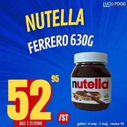 Lucu Food NUTELLA erbjuda