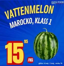 Lucu Food VATTENMELON MAROCKO, KLASS 1 erbjuda