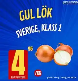 Lucu Food GUL LÖK SVERIGE, KLASS 1 erbjuda