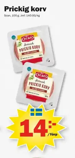 Pekås Prickig korv erbjuda