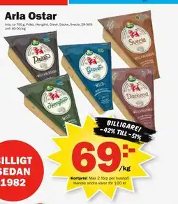 Pekås Arla Ostar, Medlemspris erbjuda