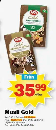 Pekås Müsli Gold erbjuda