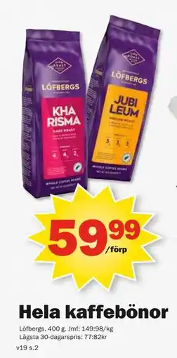 Pekås Hela kaffebönor erbjuda