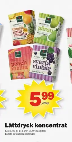 Pekås Lättdryck koncentrat erbjuda