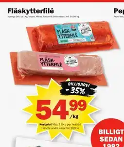 Pekås Fläskytterfilé, Medlemspris erbjuda