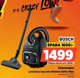 Power Bosch dammsugare levereras med ett effektivt hepa-filter erbjuda