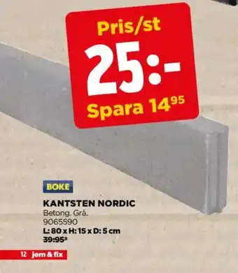 Jem&Fix Kantsten Nordic erbjuda