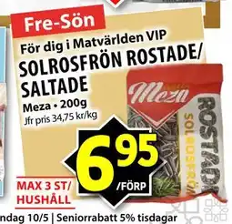 Matvärlden Tensta SOLROSFRÖN ROSTADE/ SALTADE, Medlemspris erbjuda