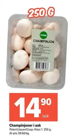 Coop Extra Champinjoner i ask erbjuda