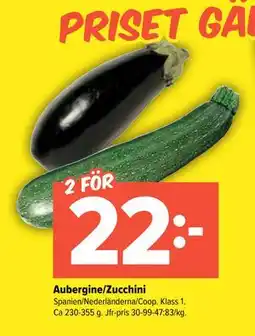 Coop Extra Aubergine/Zucchini erbjuda