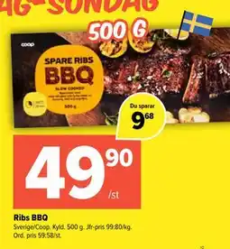 Coop Extra Ribs BBQ erbjuda