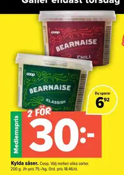 Coop Extra Kylda såser, Medlemspris erbjuda