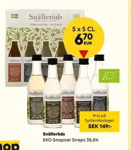 Border Shop Snälleröds EKO Snapsar Snaps 38,8%, EUR 6.7 erbjuda