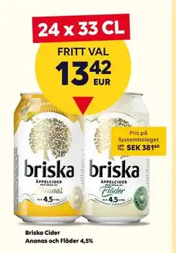 Border Shop Briska Cider Ananas och Fläder 4,5%., EUR 13.42 erbjuda