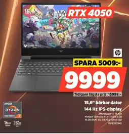 Power Hp 15,6" bärbar dator 144 hz ips-display erbjuda