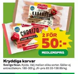 Coop Scan Kryddiga korvar erbjuda