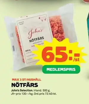 Stora Coop NÖTFÄRS, Medlemspris erbjuda