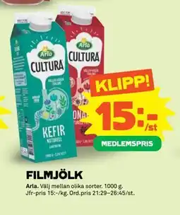 Stora Coop FILMJÖLK, Medlemspris erbjuda