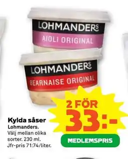 Stora Coop Kylda såser Lohmanders, Medlemspris erbjuda