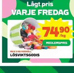 Stora Coop LÖSVIKTSGODIS, Medlemspris erbjuda