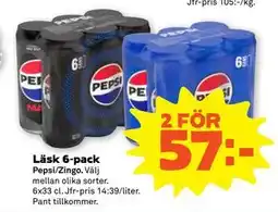 Stora Coop Läsk 6-pack Pepsi/Zingo erbjuda