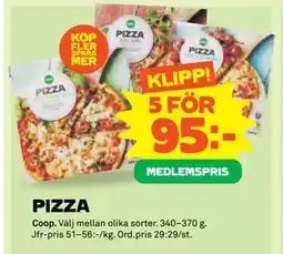 Stora Coop PIZZA, Medlemspris erbjuda