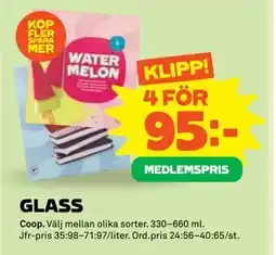 Stora Coop GLASS, Medlemspris erbjuda
