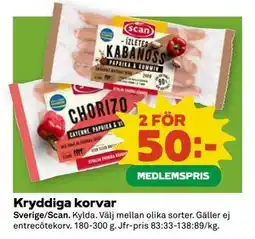 Coop Kryddiga korvar, Medlemspris erbjuda