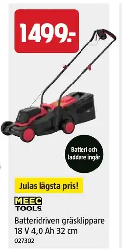Jula Batteridriven gräsklippare 18 V 4,0 Ah 32 cm erbjuda