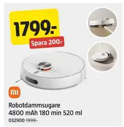 Jula Robotdammsugare 4800 mAh 180 min 520 ml erbjuda