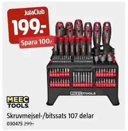 Jula Skruvmejsel-/bitssats 107 delar, Medlemspris erbjuda